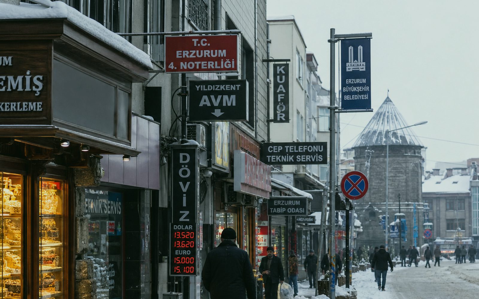 Kışın Erzurum dış mekan reklam: malzeme seçimi